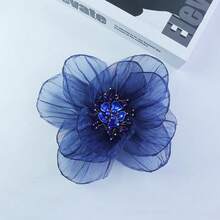 1pc 20cm/7.87in Elegant Fashion Fabric Tulle Rose Brooch, Suitable For Matching With Evening Gowns For Weddings And Parties, Halloween, Christmas, Gift For Friends - Pearl Camellia - View 22