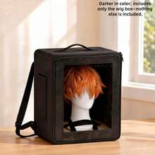 Wig Storage Box, Suitable For Wigs, Hair Extensions, Hair Pieces, Portable Wig Travel Storage Bag, Foldable Handheld Wig Bag, With Adjustable Steel Wig Display Stand, Travel Wig Packaging Box, Halloween - View 10