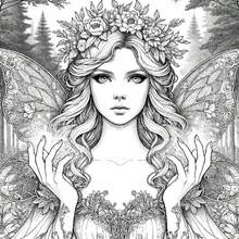 1 Adult Coloring Book Forest Elves Adult Coloring Book, Magic Forest Coloring Pages, Stress Relief Activity Book, Suitable For Fantasy Lovers Friends, Halloween, Christmas, Holiday And Birthday Gifts - Forest Elf - View 5