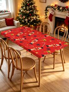 1pc Christmas Gingerbread Man & Cookie Pattern Elastic Band With Elastic Edge, Rectangular Design, Anti-Slip Elastic, Suitable For Dining Table, Folding Table, Kitchen, Party, Picnic, Camping, Home Decor, Outdoor Restaurant Decor, Outdoor Party, Kitchen, Baking, Outdoor Decor, Outdoor Patio, Breakfast, Brunch And Party Decoration - Multicolor - View 6