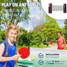 BSKT All-In-One Portable Table Tennis Set: Quick Set-Up, Rackets, Balls And Expandable Net For Indoor/Outdoor Fun, Table Tennis Balls In Random Colors - Black - View 3