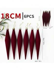 12pcs Set - 6 Inch Burgundy Velvet Christmas Ornaments And Christmas Balls, Shatterproof Surface Design, Suitable For Weddings, Holiday Parties And Christmas Tree Decoration, Suitable For Indoor And Outdoor Decor. - Wine Red - View 14