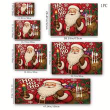 1pc Christmas Series Santa Claus Pattern Printed Coffee Bar Mat, Drainage Mat, Soft Bottom Diatomaceous Earth Coffee Machine Drainage Mat, Soft Rubber Drainage Mat, Super Absorbent Wear-Resistant Dish Drying Mat, For Countertop Restaurant Kitchen Table Mat, Patio Dining Table Decor, Home Kitchen Supplies, Countertop Decor Mat - Multicolor - View 19