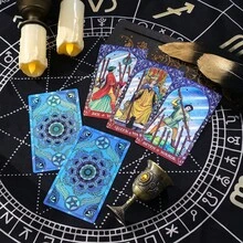 Aesthetic Tarot Deck With Holographic Box - The Fool Three Of Swords Card, Blue Mandala Pattern, Classic Divination Oracle For Spiritual Healing, Party Leisure & Gift Giving, High Quality Cardstock - Multicolor - View 4