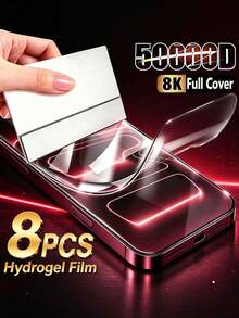 8片裝水凝膠膜螢幕保護貼，適用於 18 Pro/18 Pro Max/17/17 Pro Max/17 Pro/Air/16/15/Plus/14/Pro Max/13/12 Pro Max/Mini/11/X/XS/XS MAX/XR/7/8/SE 2/3/Plus [非鋼化玻璃] - 8 件 - 查看 12