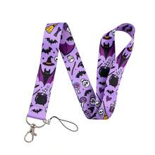 Tali Gantungan Motif Halloween, Tali Leher Motif Tengkorak dan Kelelawar Goth, Gantungan Kunci Portabel untuk Kartu Identitas, Aksesori Gantungan Kunci untuk Hadiah Pesta Halloween - MultiWarna - View 15