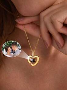 Customized Photo Projection Necklace, Personalized Keepsake Gift For Mom, Photo Projection Jewelry For Wife, Also Suitable As Wedding, Birthday Or Christmas Gift - Multi-color-style 11 - View 11