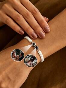 Customized Photo Projection Bracelet, Fashionable Minimalist And Classic; Suitable As Birthday Gift, Father's Day Gift, Valentine's Day Projection Jewelry Or Couple Valentine's Day Anniversary Gift. - Multicolor - Style 7 - View 12