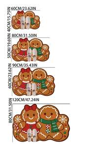 1pc Christmas Gingerbread Man Decorative Rug, Thickened Rug, Plush Rug, Autumn/Winter Rug, Decorative Rug, Bedroom Decor, Small Rug, Rug, Home Decor, Living Room Rug, Living Room Small Rug, Bedroom Rug, Living Room Home Decor, Outdoor Rug, Washable Rug - Cookie Run - View 5