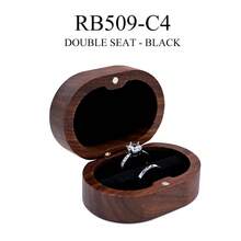 Customizable Personalized PU Leather Ring Box, Dual Slot Design, Soft Fabric Lining, Suitable For Wedding Proposal Anniversary, Couple Valentine's Day Anniversary Gift - Multicolor - View 14