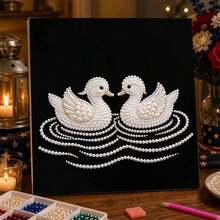 1 New Pearl Art Set, Including Pearls, Canvas And Tools, Ideal As Home Wall Decoration Gift, With Inner Frame - A - View 1