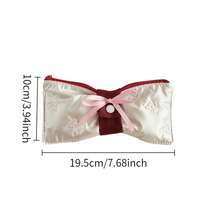 Tas Penyimpanan Kacamata Simpul Pita Feminin, Desain Kancing Jepret Kain Warna-warni, Kotak Pelindung Kacamata Anti Tekanan Portabel untuk Perjalanan, Hadiah Liburan - MultiWarna - View 5