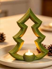 Minimalist Tabletop Decorative Items,Party Accessories,Small Nordic Tree-Shaped Candle Holders Suitable For Christmas, Valentine', Thanksgiving,Shelf, Windowsill Decor - Scandinavian Holiday Gift For Home, Halloween - Multicolor - View 4