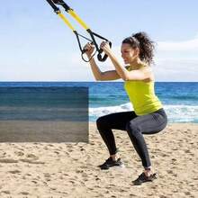 Suspension Trainer, Full Body Workout Adjustable Resistance Band, Pull-Up Assist Band, Door-Mounted Fitness Training Strap, Durable PP Material, Mixed Color Design, Suitable For Home And Outdoor Exercise, Gym Accessory - A - View 3