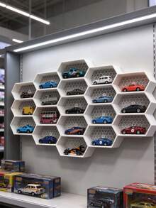 Hexagon Floating Shelf, Nordic Style Wall-Mounted Storage Rack, Creative Geometric Decorative Shelf, Suitable For Living Room And Entryway, Black Hexagon Wall Storage Shelf, Furniture Wall Decor Storage Rack, Book Display Decorative Shelf - Multicolor - View 6