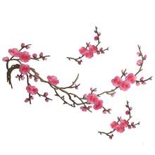 3pcs/Set Pink And Blue Plum Blossom Embroidered Fabric Patch Applique Clothing Decoration Accessories Adhesive Backing Patch - A - View 12
