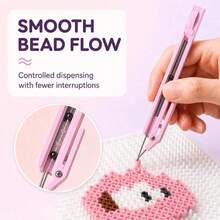 3 Pieces Set Pixel Art Tool Kit, Includes [Size, Bead Tray, Semi-Automatic Pixel Bead Pen], Multiple Colors Available, Suitable For: DIY Pixel Art, Perler Bead Decoration, Pixel Bead Painting And Various Craft Projects, Beginners And Artists Can Easily Get Started - A - View 6