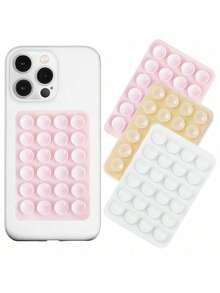 3pcs Portable Silicone Suction Cup Phone Holder, Compatible With All Smartphones, Non-Slip Adhesive Design, Hands-Free Use, Easily Used For Video Calls, Gaming, Car Dashboard And Bedside Operation, Multi-Functional Suction Cup, Ideal Gift For Friends And Perfect Choice For Small Holiday Gifts - Multicolor - View 10