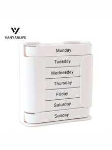 2pcs 7-Day Large Capacity Portable Pill Organizer, With Detachable Daily Compartments - Morning, Noon, Evening And Bedtime Sections, Weekly Medication Planner - Multi-color - View 3