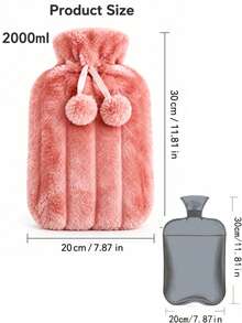 1pc Removable Fabric Cover Hot Water Bottle, Large Capacity PVC Thickened Refillable Hand Warmer, Portable Winter Warmth Design, Multiple Styles And Colors Available - Multicolor - View 11