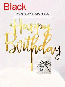 10/20/30个装生日快乐亚克力蛋糕装饰插牌，生日、情人节、派对蛋糕装饰，现代字母图案蛋糕装饰，镜面金色亚克力多功能蛋糕插牌，送给家人和朋友的完美纪念礼物 - 彩色 - 查看 14