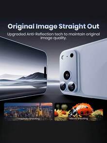 1片相機鏡頭螢幕保護膜，相容 iPhone 18 Pro Max/18 Pro，防碎裂、強黏著，適用於手機殼，金屬強化玻璃後置相機螢幕保護膜 - 淺藍色 - 查看 3