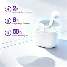 Tai nghe Bluetooth TWS không dây thực sự tương thích iOS Android, tự động ghép nối, thời lượng pin siêu dài, kèm hộp sạc, tai nghe Hi-Fi thể thao chạy bộ - Xem 5