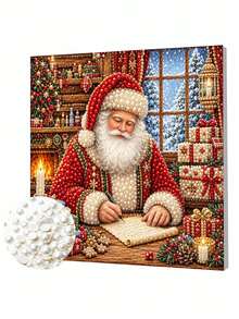 Handmade Pearl Painting Set With Frame, Christmas Penguin Pattern Design, Full Set Of Hand Tools, Wall Decoration, Christmas Gifts. - A - View 6