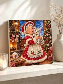 Handmade Pearl Painting Set With Frame, Christmas Penguin Pattern Design, Full Set Of Hand Tools, Wall Decoration, Christmas Gifts. - A - View 3