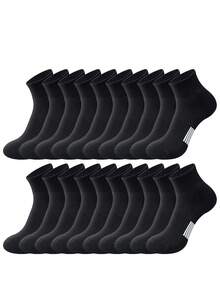 1/6/12/20 Pairs Men's Minimalist Three-Color Striped Mid-Calf Socks, All-Season Sports Casual - Multicolor - View 20