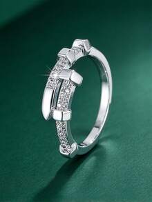 1pc Fashionable Cubic Zirconia Ring, Women's Wedding Anniversary Accessory Gift - 1# - View 4