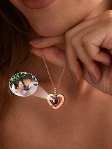 Customized Photo Projection Necklace, Personalized Keepsake Gift For Mom, Photo Projection Jewelry For Wife, Also Suitable As Wedding, Birthday Or Christmas Gift - Multi-color-style 11 - View 5