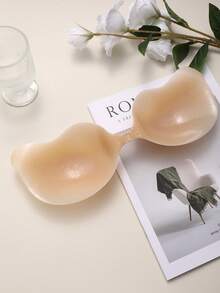 Front Buckle Teardrop Silicone Bra, Reusable Invisible Strapless Push Up Bra For Wedding Gown, Evening Dresses & Party Outfits - Apricot - View 5
