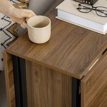Six-Person Drop Leaf Dining Table - Brown/Black - Brown + Engineered Wood - View 7