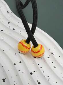 Sports Ball Sweatshirt Drawstring Accessories, Tennis Football Basketball Rope End Clips, Detachable DIY Sweatshirt & Sports Shirt Decoration, Sweatshirt Pendant - Ball - View 4