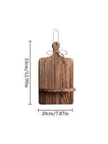 1pc Wooden Cutting Board Wall Shelf Set, Hanging Display Rack With Jute Bow, Farmhouse Floating Organizer, For Living Room Bedroom Bathroom Entryway Home Decor Gift - View 8
