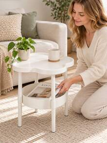 Modern Minimalist Small Coffee Table - 2-Tier With Storage Shelf, Space-Saving Sofa Side Table, Suitable For Apartments, Dorms, And Small Living Rooms,Mobile Side Table For Sofas, Nightstand, And Multi-Scenario Storage Unit. - Multicolor - View 7