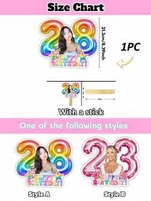Customized Photo Face Birthday Handheld Prop, Personalized Age Number Happy Birthday Photo Booth Sign, Fun Custom Face Mask Birthday Party Decoration, Suitable For Bachelor Party, Birthday, Costume Party And Anniversary - Multicolor 5 - View 11