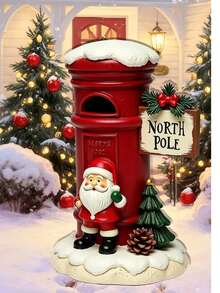 Christmas North Pole Mailbox Acrylic Stand Santa Claus Christmas Tree Yard Stake Decoration Holiday Garden Ornament - A - View 4