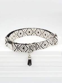 1pc Bohemian Style Collar & Leash Set For Small, Medium, Large Dogs, Soft Adjustable Collar, Multi-Functional Pull Rope, Cross-Body Running Leash, D-Ring Tassel Design, Anti-Choke, Anti-Escape, Comfortable For Outdoor Dog Walking, Pet Collar & Leash - Multicolor - View 28