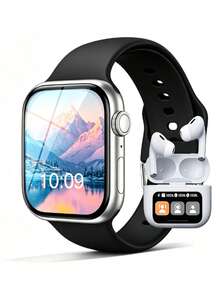 ZhiKexing Sports Smart Watch + Touchscreen Earbuds Combo Set, 2.01-Inch High-Definition Display, Zinc Alloy Body, Supports Wireless Calling, Music Playback, Message Notifications, Smart Watch With Calculator, Alarm Clock And Other Multifunctions, Suitable For Android And IOS Systems, Fashionable And Modern Design, Ideal Gift For Men, Women, Lovers Or Parents. - View 10
