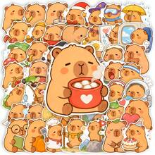 New 50pcs Cute Fun Cartoon Capybara Stickers For Water Bottle, Notebook ...