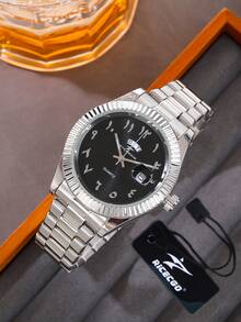 RICECGO 1pc Classic Men's Quartz Watch Suitable For Business Meetings, Gift, Includes Box! - Silver - View 1