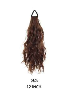 Ekstensi Rambut Ekor Kuda dengan Karet Elastis 12 Inci 40g, Rambut Ekor Kuda Sintetis Gelombang Air, Ekor Kuda Keriting Lilit untuk Gaya Rambut Sehari-hari Wanita - MultiWarna - View 3