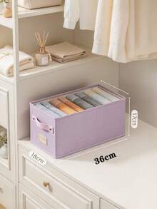 10/1PCSStorage Box,Foldable Rectangular Organizer Bin With Handle, Divided Compartment Clothes Storage Container For Bedroom Closet Large Capacity Foldable Storage Organizer For Bedroom Wardrobe Ideal For Tidying And Arranging Clothes Christmas Gifts - Multicolor - View 14
