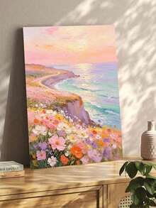 1pc Beautiful Seaside Scenery DIY Oil Painting By Numbers, Canvas Painting DIY Crafts, Adult Home Decoration, Holiday Gift. - Sets - View 3