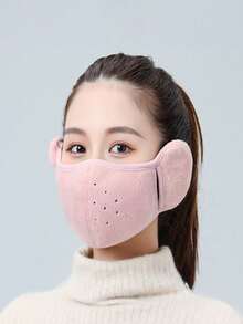 Thickened Windproof & Cold-Proof Women's Ear-Covering Mask 2-In-1 Warm Fleece Lined Breathable Anti-Freeze Plush Fashion Face Cover - Multicolor - View 8