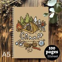 1pc Aesthetic Camping Spiral Notebook Travel Diary,Suitable For Office Records, Gift Giving, Diary, Study Notes,Perfect For Journaling, Office, Or As A Birthday Gift, Camping Accessorie.Pen Not Included - One Book (50 Pages, 100 Pages) - View 1