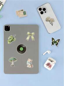 65pcs/Pack Vintage Forest Graffiti Stickers, Transparent PET Decorative Stickers, Suitable For Luggage, Laptop, Refrigerator, Phone Case, Water Cup And Any Other Places, Self-Adhesive DIY Stickers - one-size - View 3