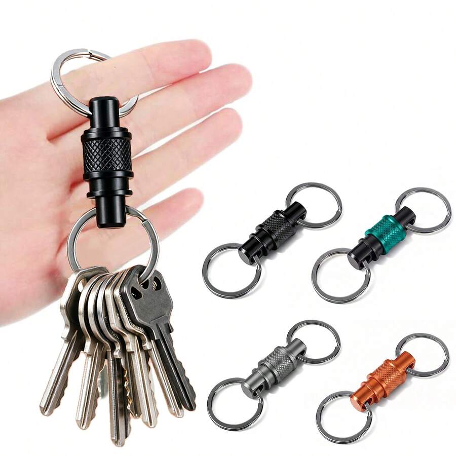 MIYIN Quick-Release Dual-Section Detachable Keychain - Spring Lock Design, Easy Assembly And Disassembly, Unisex, Suitable For Valet Parking Keys (Can Quickly Detach Car Keys To Give To Valet), Flashlights And DIY Craft Accessories, Fashion Accessory, Essential Accessory